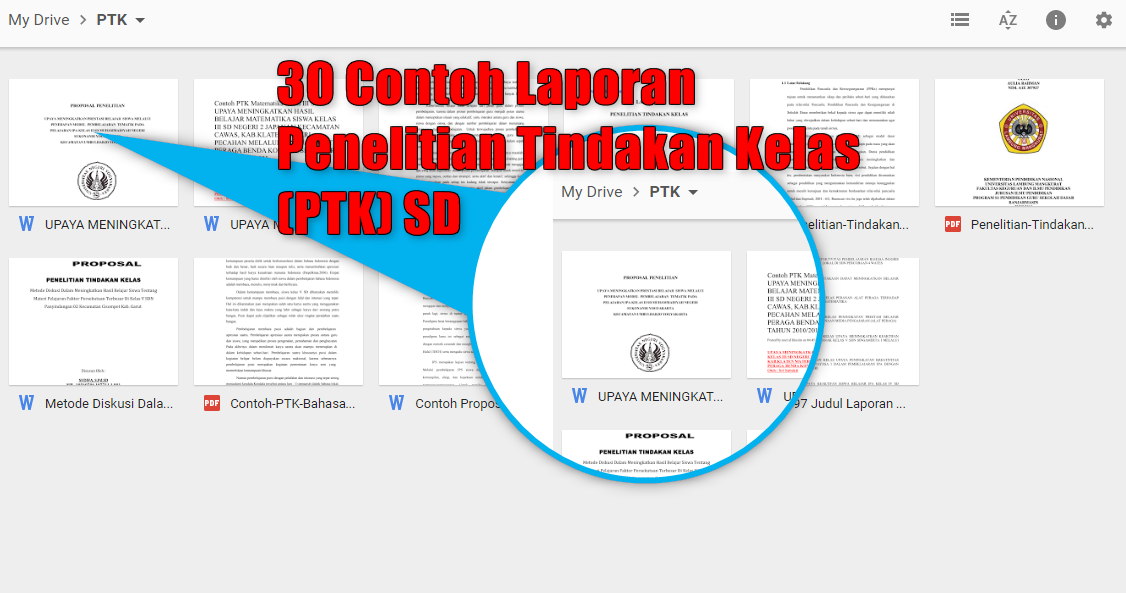 30 Contoh Laporan Penelitian Tindakan Kelas (PTK) SD