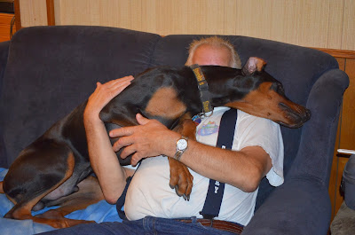Onyx loving on Grandpa Photo by Trisha Field