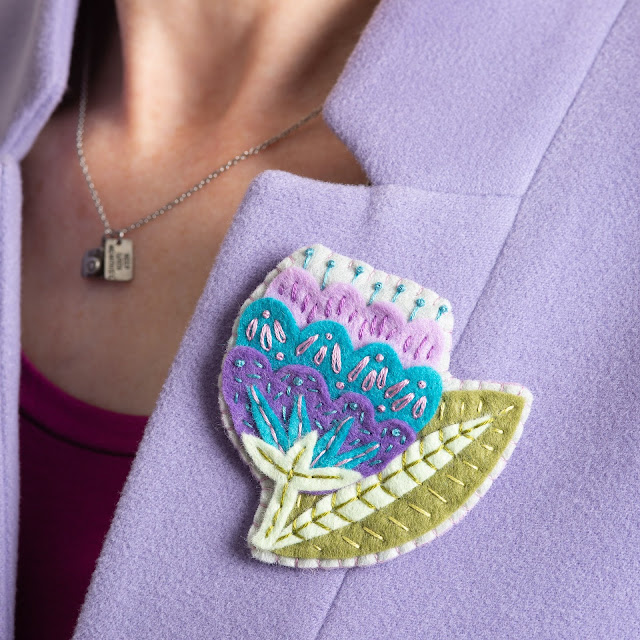 Bugs and Fishes by Lupin Felt Flower Brooch Craft Kits for Hawthorn