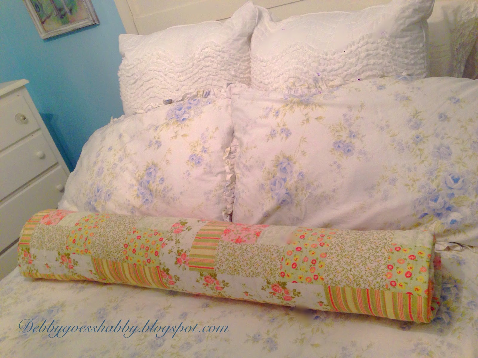 No Sew Bolster Pillow Debby Goes Shabby
