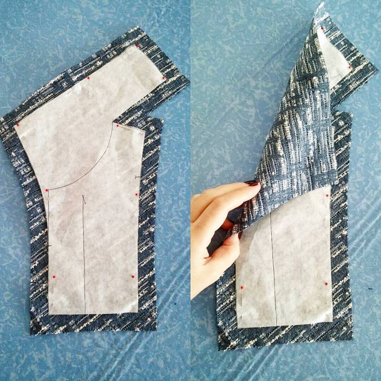 The Couture Denim Jacket: the cutting layout â A Jaqueta Alta-Costura de ganga: o plano de corte