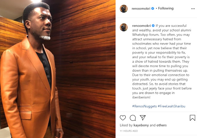 If you are successful and wealthy, avoid your school alumni WhatsApp forum - Reno Omokri