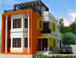 Contoh Foto Cat Rumah Minimalis Exterior Warna Orange
