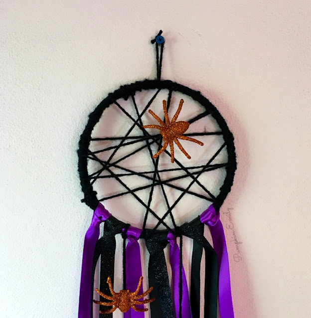 DIY Spider Web Hoop Wall Decor