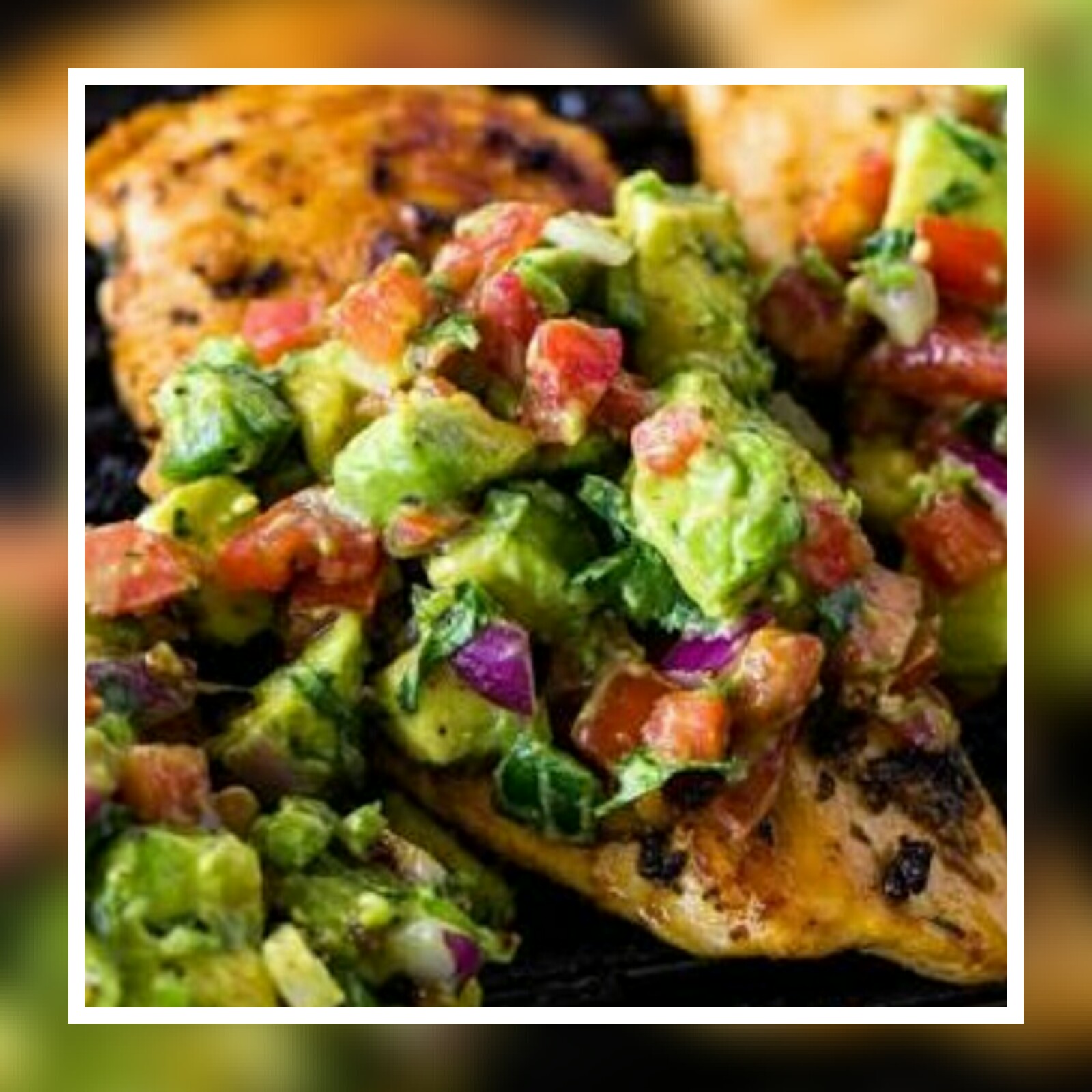 Juiciest Grilled Chicken Breast Topped With Avocado Salsa Chicken
