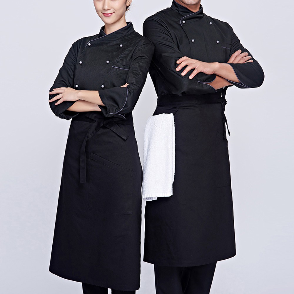 Áo đồng phục bếp đẹp màu đen