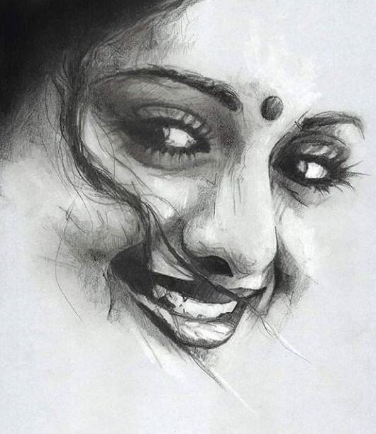 Pencil Sketch Of Sridevi | DesiPainters.com
