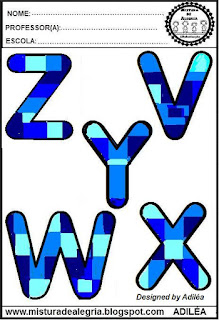 Alfabeto móvel para imprimir