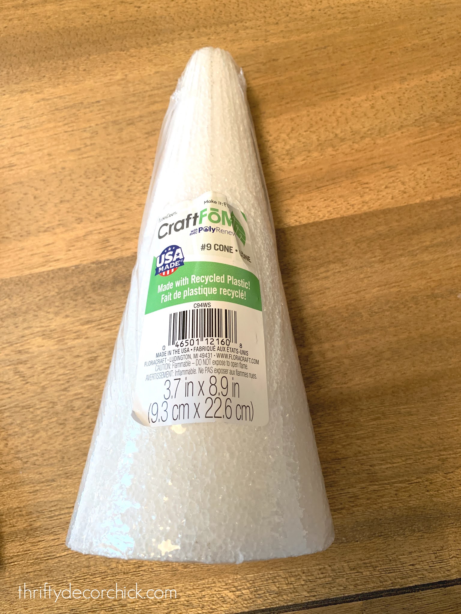Styrofoam Cone, 3.7