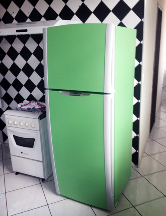 geladeira vintage, refrigerator vynil, vinil de geladeira, geladeira colorida