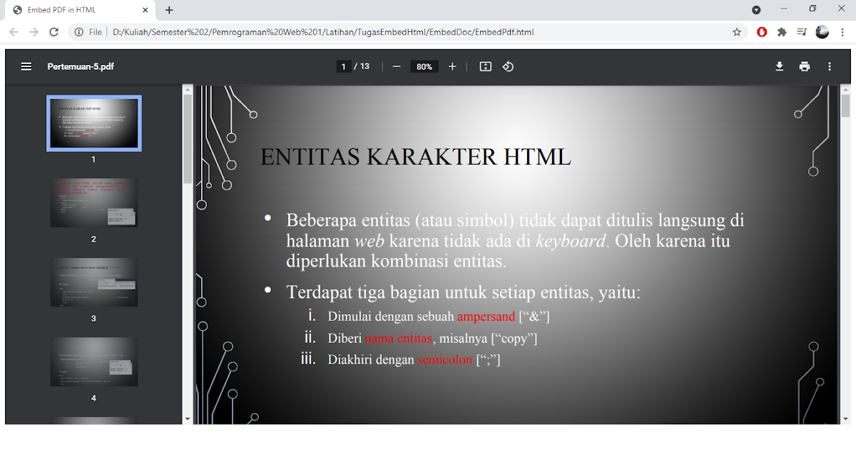 Embed html