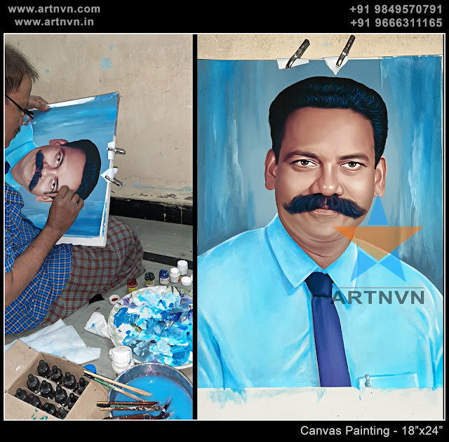 Top Best Professional Oil Canvas Portrait Photo Painting Artist in Hyderabad Telangana INDIA