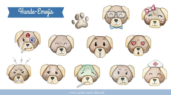 Grafik-Set "Hunde-Emojis"