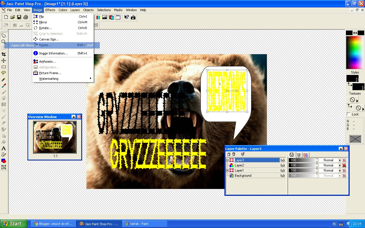zeszyt do informatyki Jasc Paint Shop Pro 7