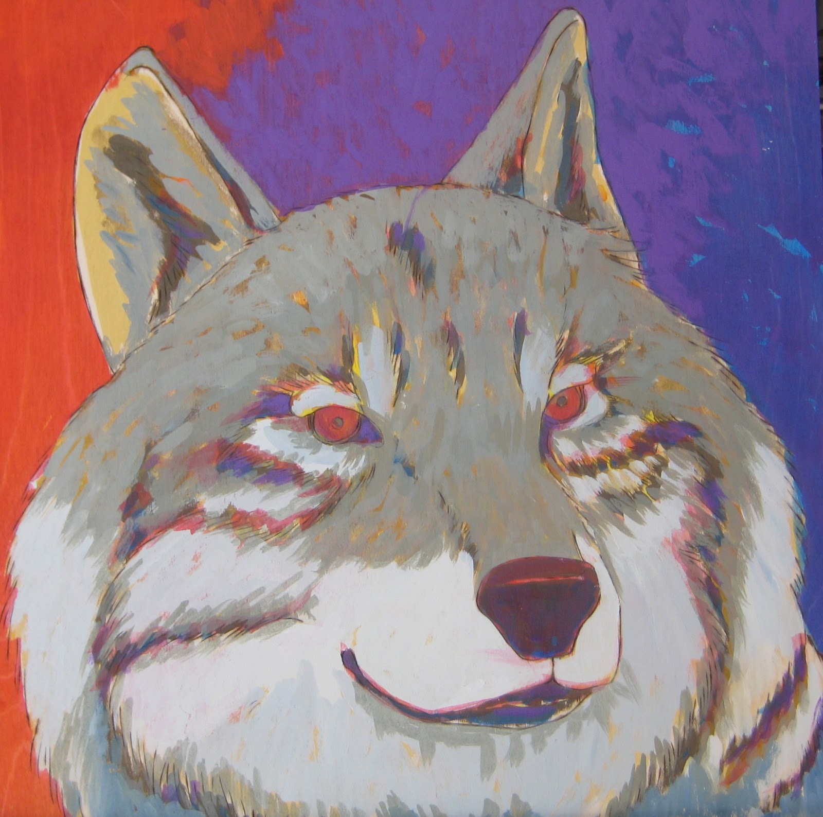 Pyro/Acrylic Wolf Painting