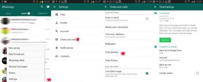 Backup della chat di WHATSAPP