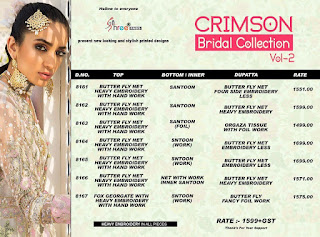 Shree fab Crimson bridal collection vol 2 Pakistani Suits