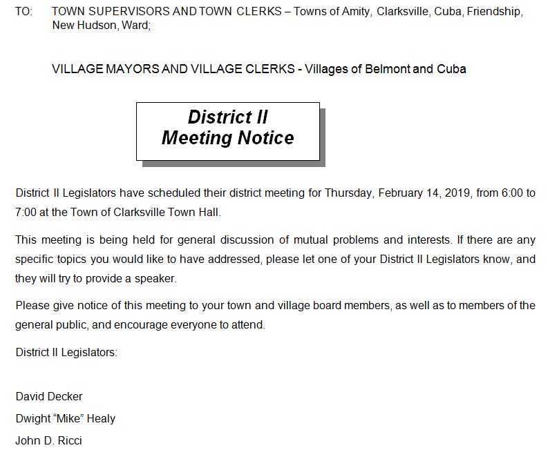 Wellsville Regional News (dot) com: Allegany County District 2