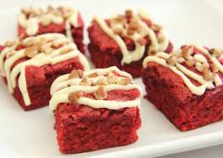 Redvelvet walnut brownie