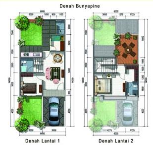 Contoh Denah Rumah Minimalis 2 Lantai Modern - Desain Denah Rumah 