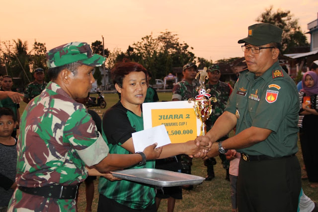 PS Masaran Juarai Danramil Cup I Turnamen bola HUT TNI Ke-74