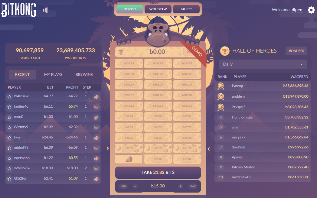 BitKong Review Best Bitcoin Game to Earn Bitcoins