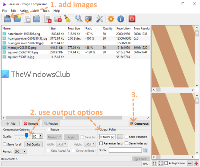 Logiciel Cesium Image Compressor