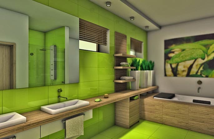 10 Baños decorados con verde - Colores en Casa
