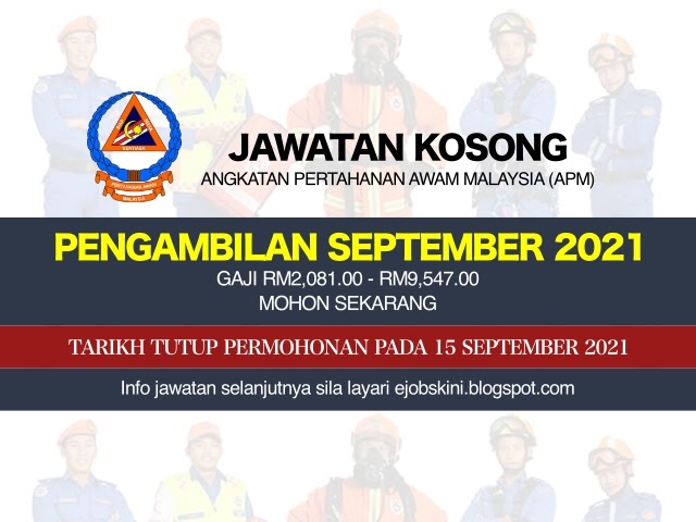 Jawatan Kosong Angkatan Pertahanan Awam Malaysia (APM) September 2021