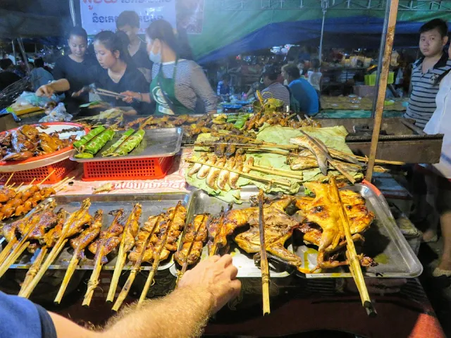 BBQ at the Psa Plaew 60 night market in Siem Reap Cambodia