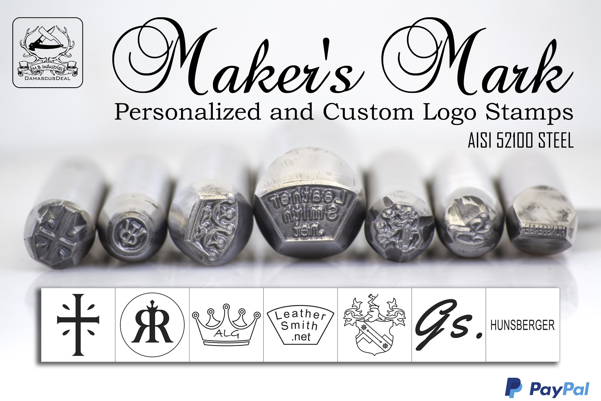 Damascus Deal Maker's Marks and Personalized Steel Stamps