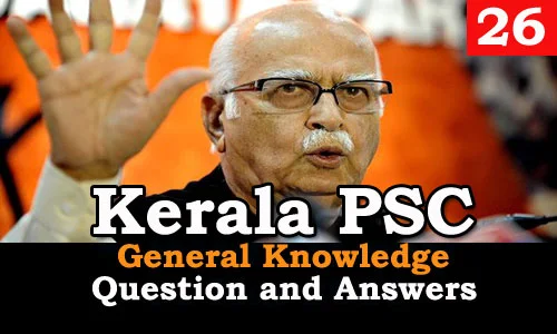 Kerala PSC General Knowledge Question and Answers - 26