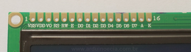 Pinagem LCD 16 x 2 HD44780 Pinagem LCD 16 x 2 HD44780