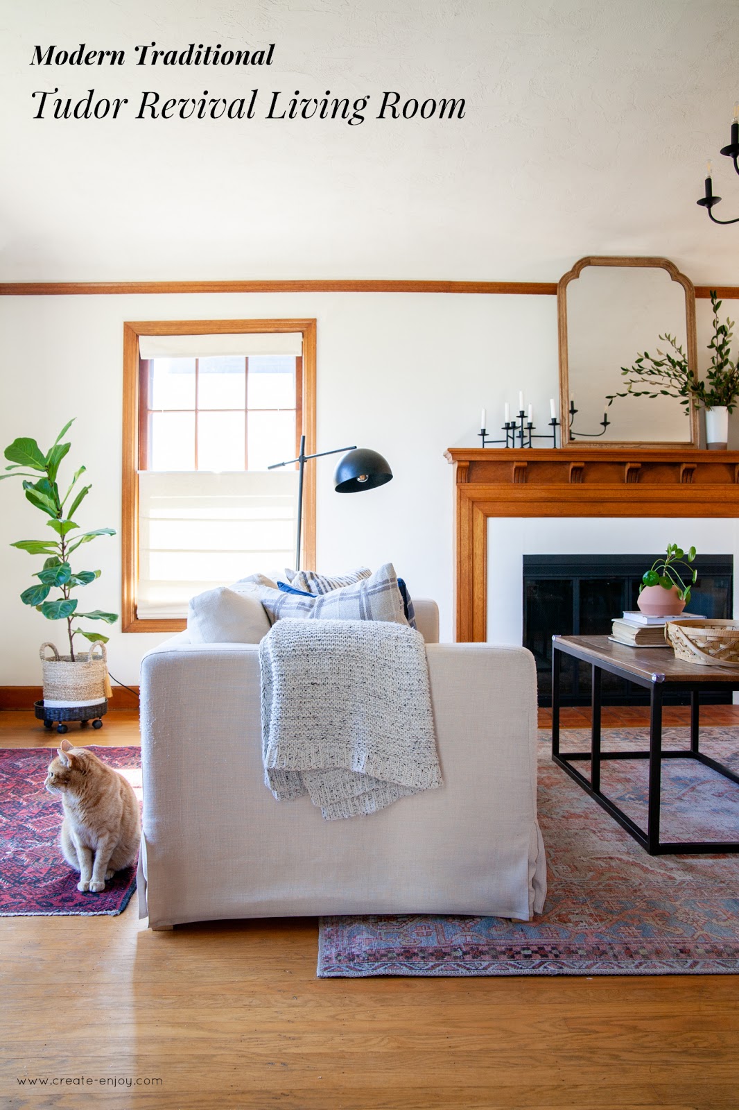 Modern Traditional Tudor Revival Living Room: The definitive living room  update post! / Create / Enjoy