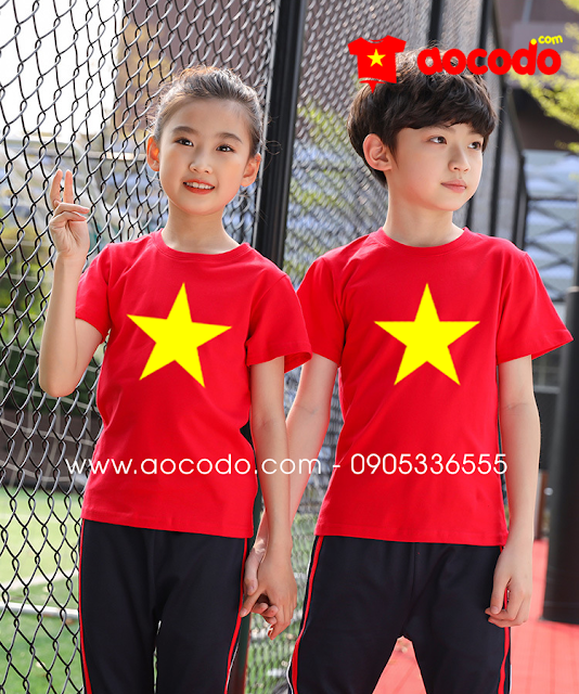 Áo cờ đỏ sao vàng cho bé ở Tiền Giang
