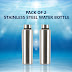 PIQUANT KITCHENWARE Stainless Steel Water Bottle 900 ml Pack of 2