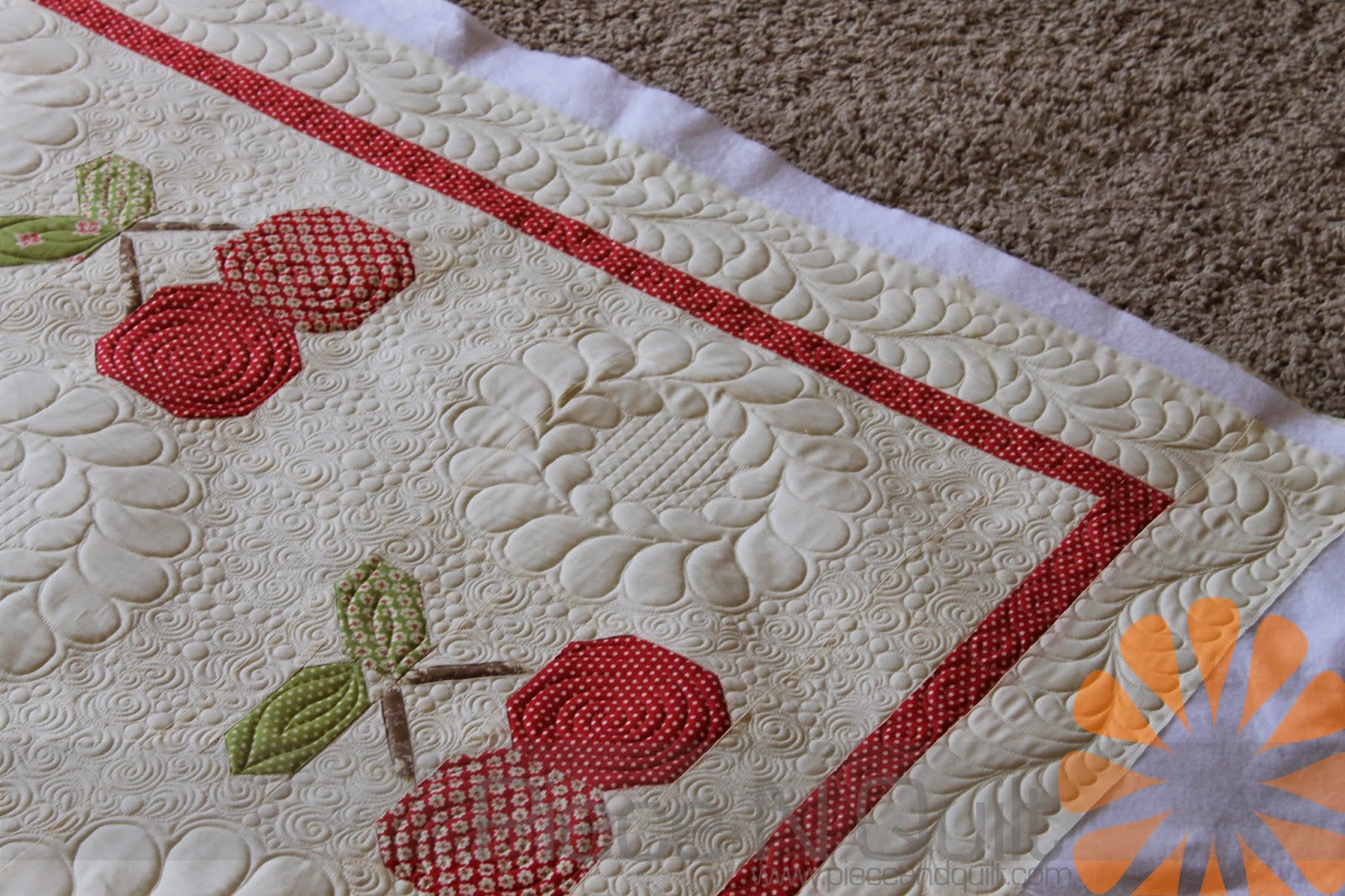 Piece N Quilt Cherry Pie Quilt Custom Machine Quilting by Natalia Bonner