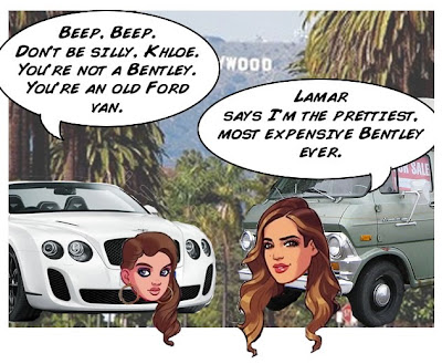 Kendall Jenner Khloe Kardashian cartoon hot Bentley bumper stickers Kardashian Kars Komics