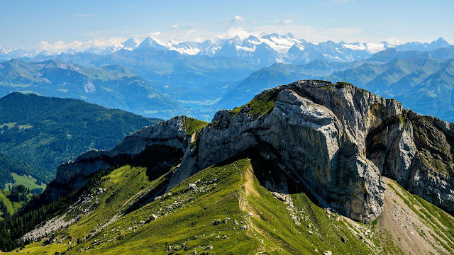 Computer wallpaper with aerial mountain view