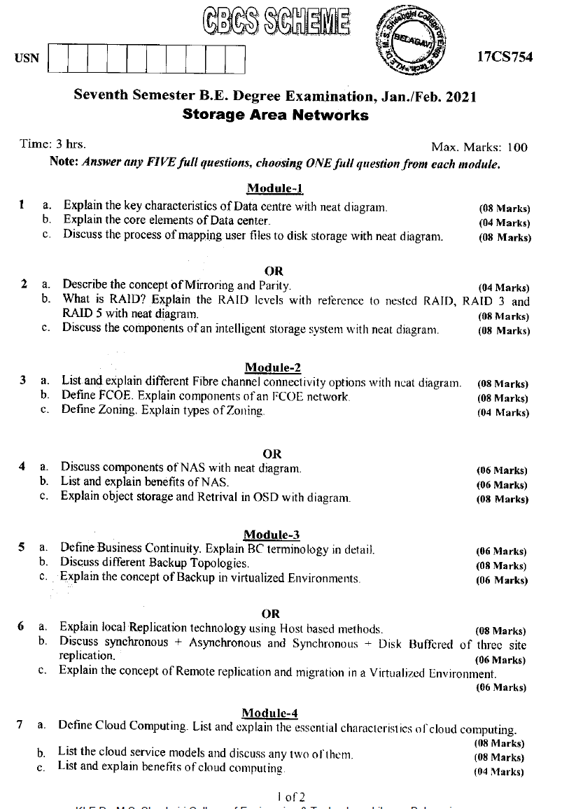 Visvesvaraya Technological University B.E. COMPUTER SCIENCE (CBCS