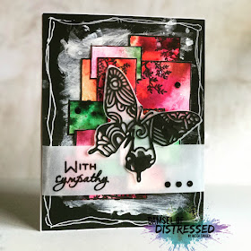 Handmade_sympathy_card_mixed_media_color_burst_crystals_ken_oliver_butterfly_collage