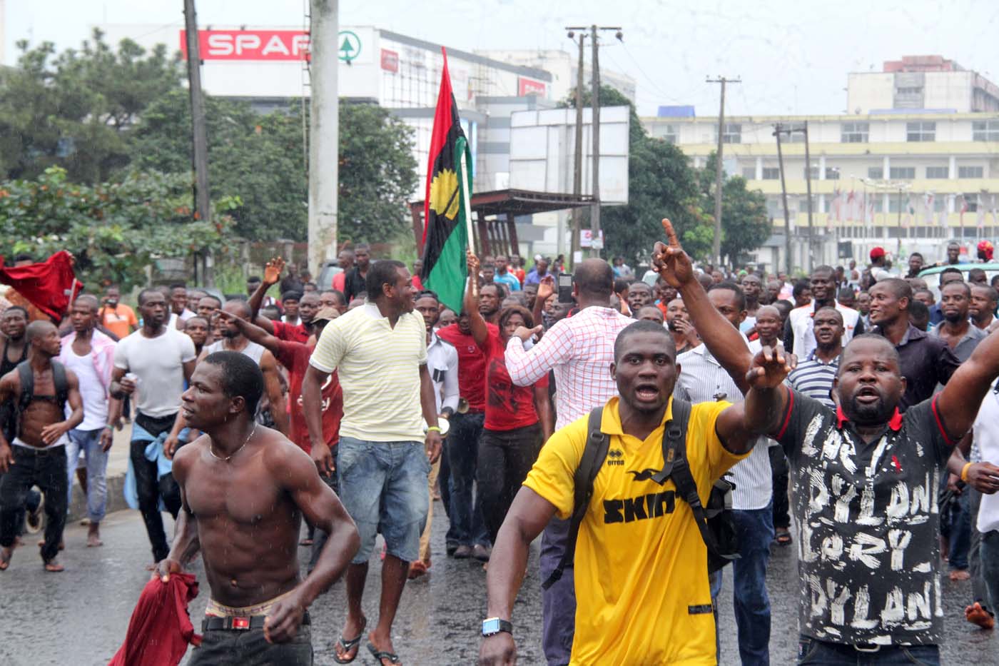 biafrans protest arrest kanu