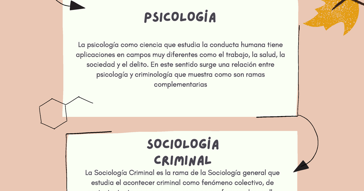 Relación de la criminología con otras ciencias (Infografía) Relación de la criminología con otras ciencias (Infografía)