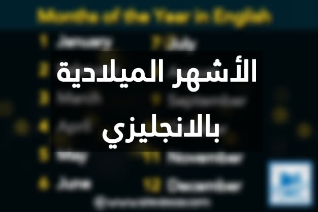 الأشهر الميلادية في اللغة الإنجليزية هي اختصار للأشهر الميلادية