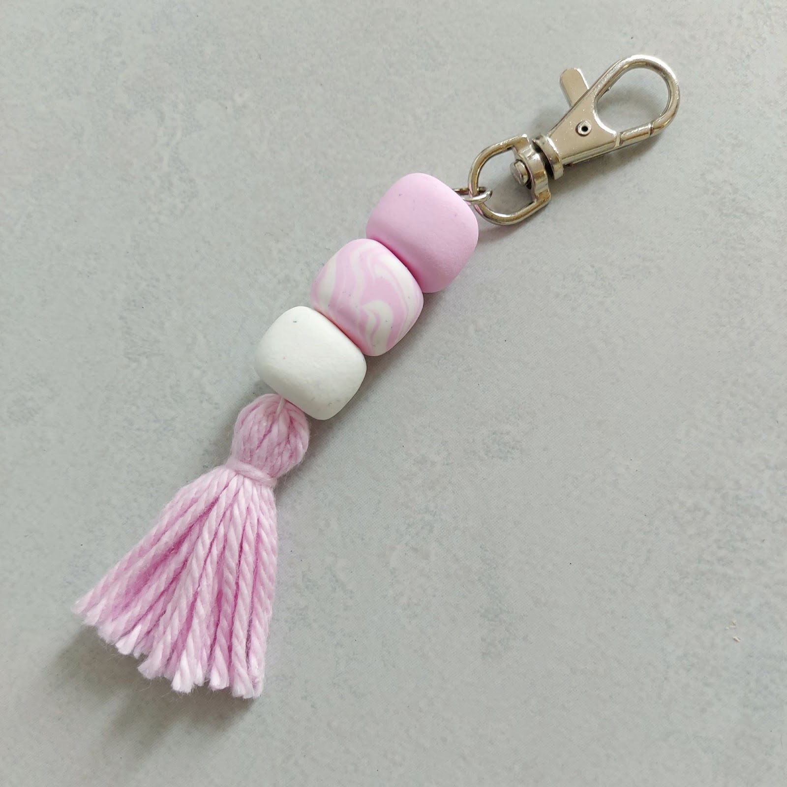 A Playful Stitch Fimo Bead Keyring With Tassel a-playful-stitch-fimo-bead-keyring-with-tassel