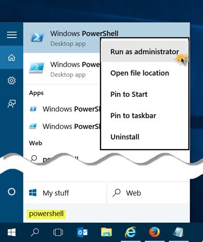 관리자 권한 PowerShell 프롬프트를 여는 방법