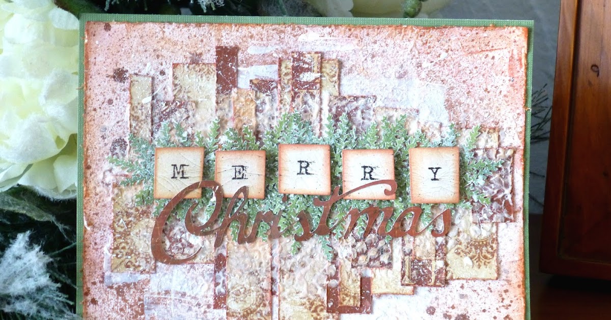 Bonjour Scrap ! Mixed media textured Christmas card