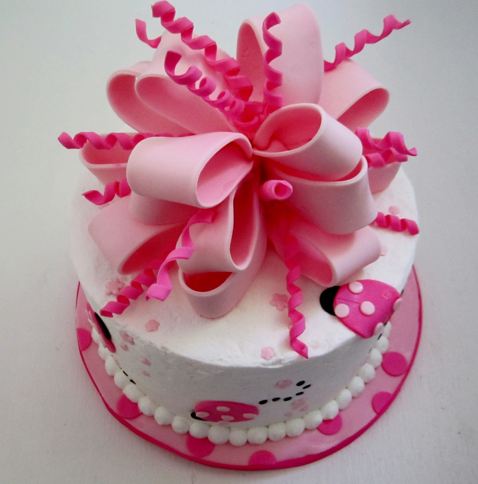 Cakes...Or Something Like That: Pink Lady Bug 1st Birthday Cake