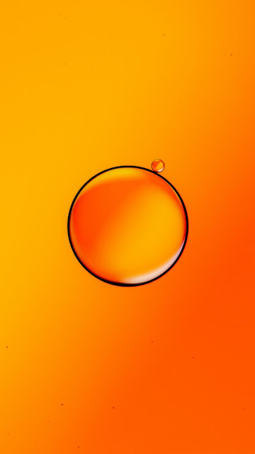 Free bubbles on orange background Hd