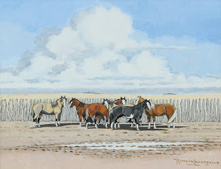 corceles-en-vistas-de-playas-y-campos pinturas-paisajes-y-caballos